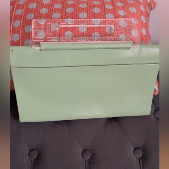 Vintage Givenchy Mint Green Clutch with Geometric Design